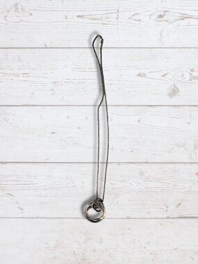 Layered Circle Pendant Necklace – Silver Tone